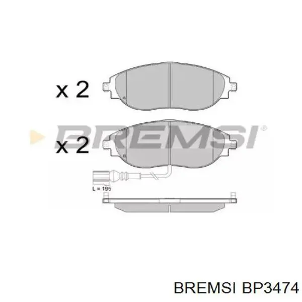 BP3474 Bremsi Передні гальмівні колодки
