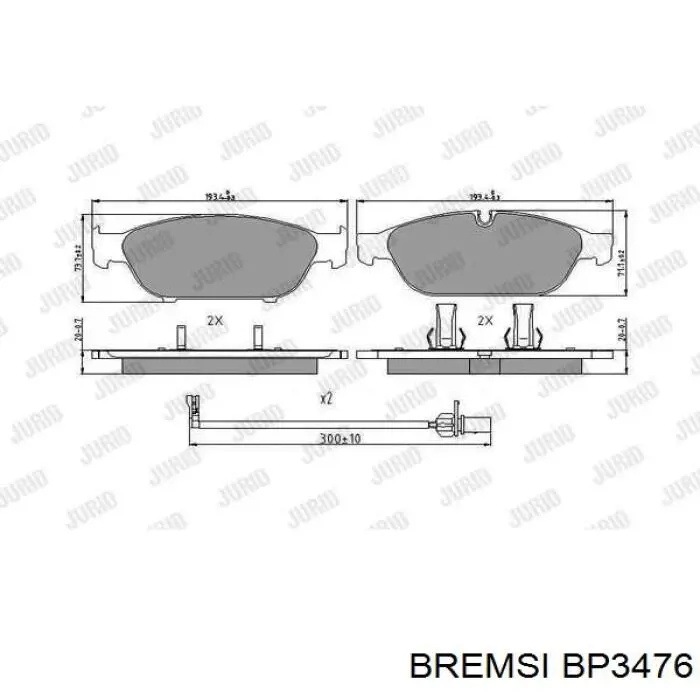Передні тормозні колодки BP3476 Bremsi
