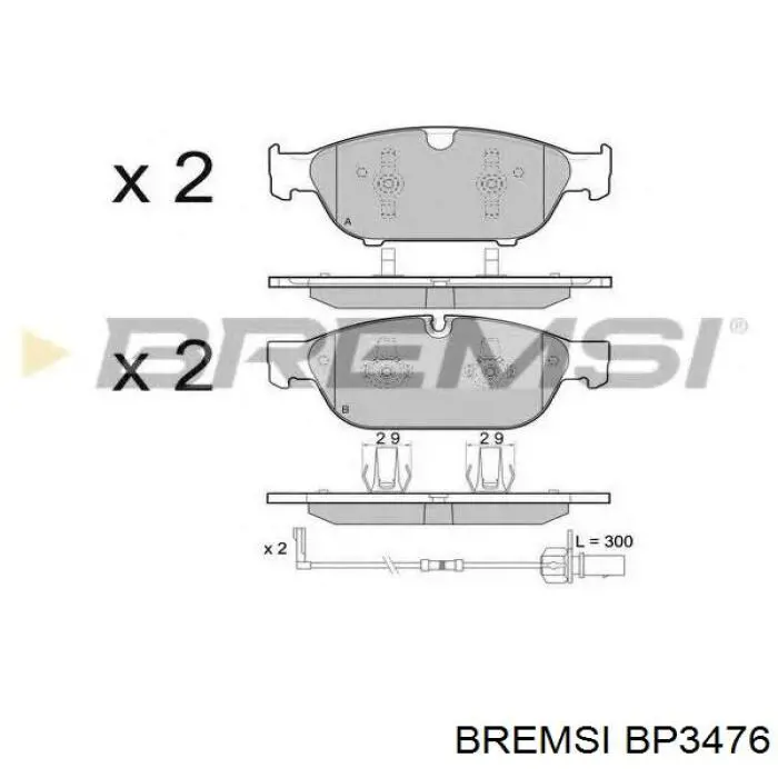 BP3476 Bremsi колодки гальмівні передні, дискові