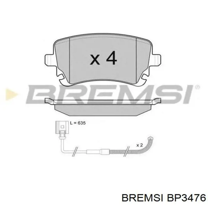 Купити BP3476 Bremsi Колодки гальмівні передні, дискові