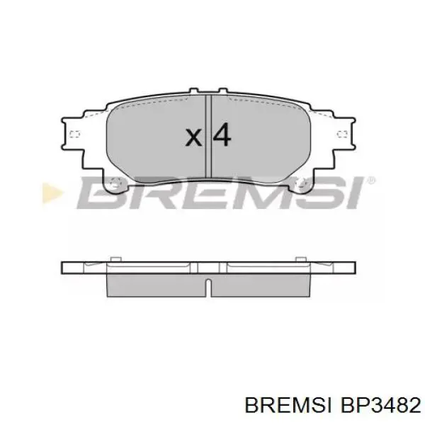 BP3482 Bremsi Колодки гальмівні задні, дискові