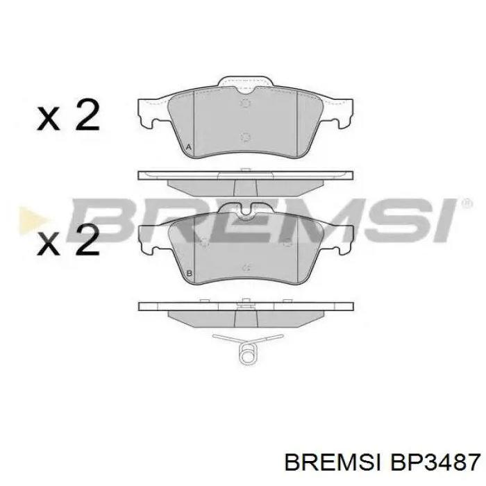 Купити BP3487 Bremsi Колодки гальмівні передні, дискові