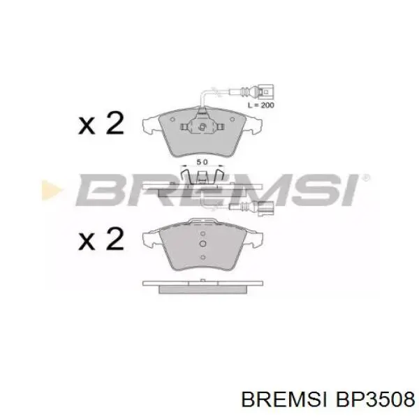 Купити BP3508 Bremsi Колодки гальмівні передні, дискові