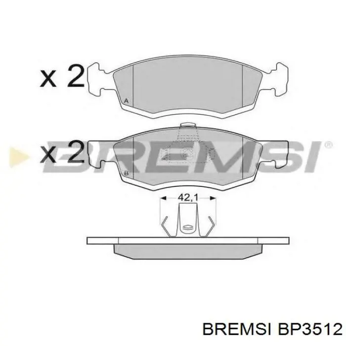 Гальмівні колодки Bremsi BP3512 ціна, від 16.20 USD
