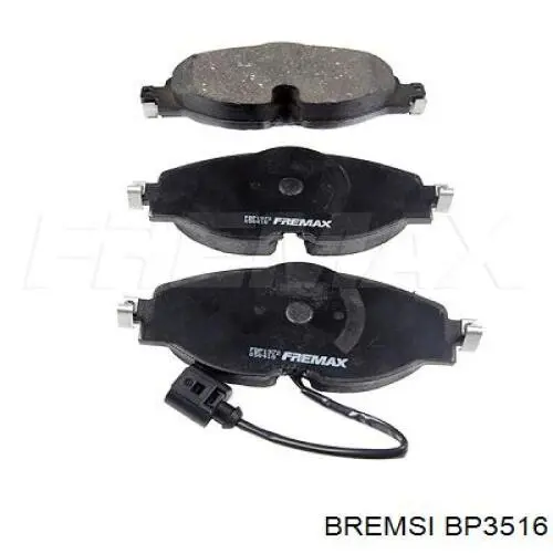 Купити BP3516 Bremsi Колодки гальмівні передні, дискові