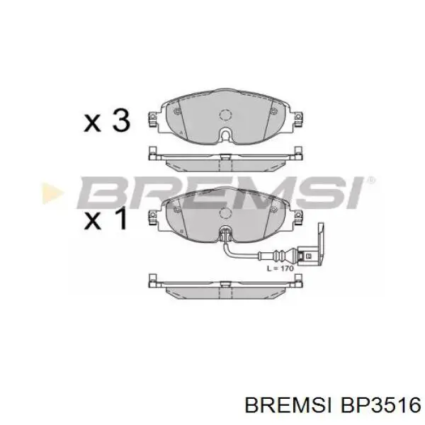 Передні тормозні колодки BP3516 Bremsi