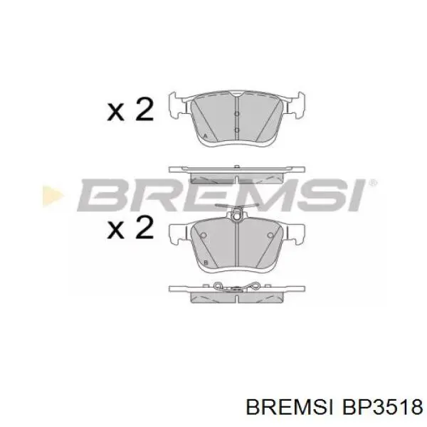 Колодки гальмові задні, дискові BP3518 Bremsi