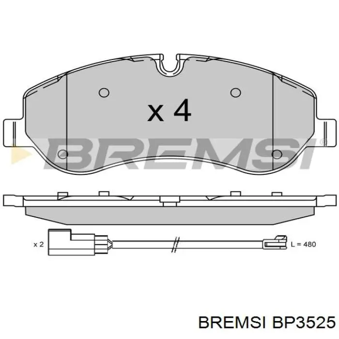 BP3525 Bremsi колодки гальмівні передні, дискові