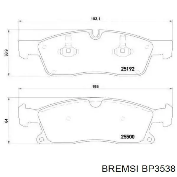 Задні гальмівні колодки BP3538 Bremsi