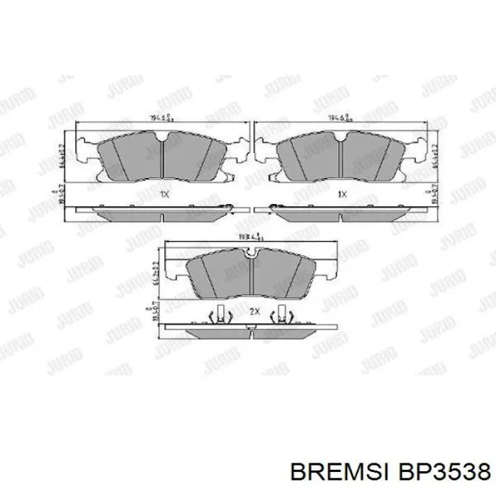 Задні гальмівні колодки Bremsi BP3538 ціна, від 25.81 USD