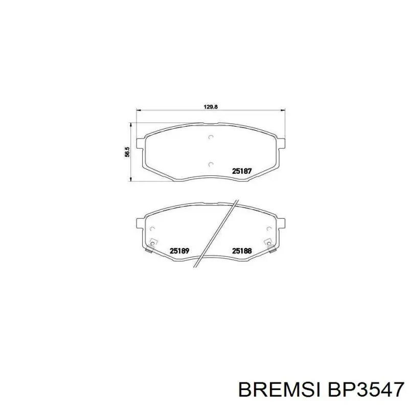 Передні тормозні колодки BP3547 Bremsi