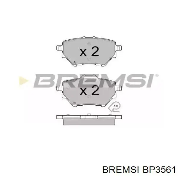 Купити BP3561 Bremsi Задні колодки