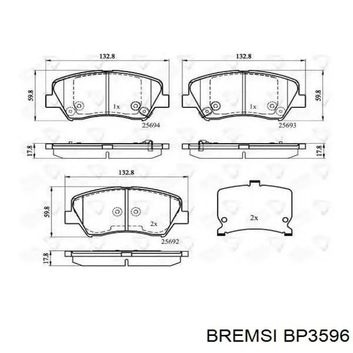 Тормозні колодки Bremsi BP3596