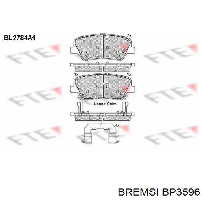 Гальмівні колодки Bremsi BP3596 ціна, від 25.50 USD