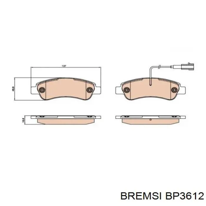 Задні гальмівні колодки Bremsi BP3612 ціна, від 25.92 USD