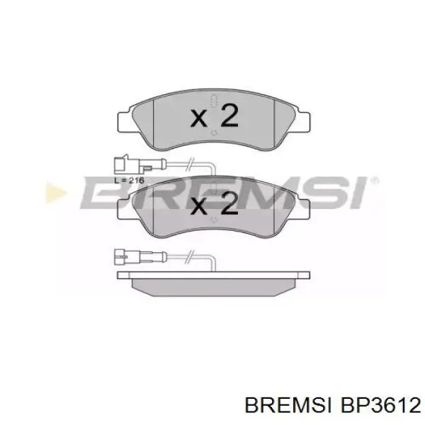 Купити BP3612 Bremsi Задні колодки