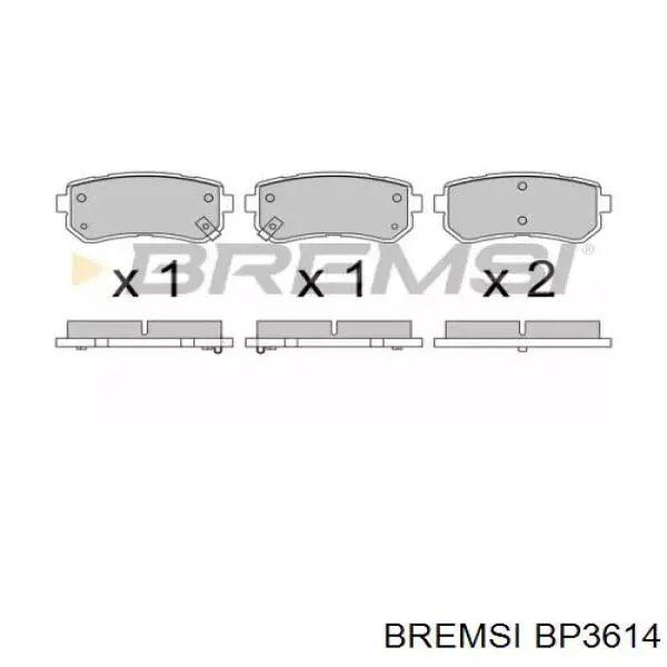 BP3614 Bremsi Колодки гальмівні задні, дискові