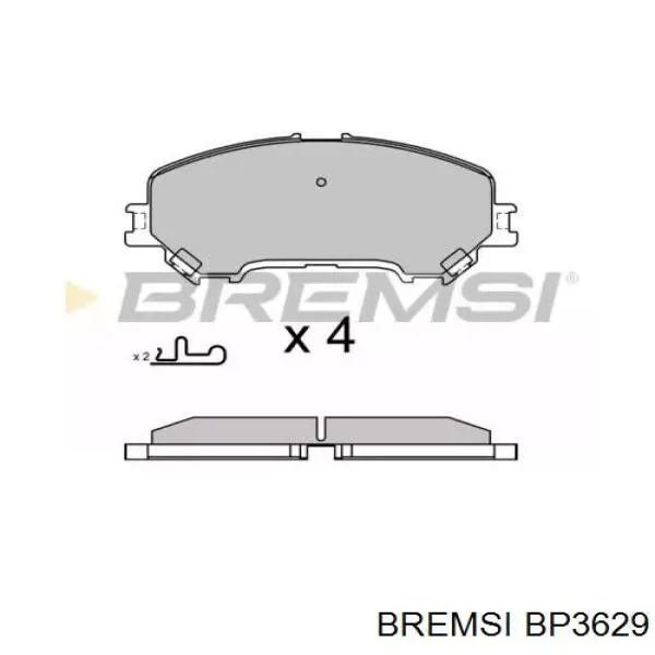Купити BP3629 Bremsi Колодки гальмівні передні, дискові
