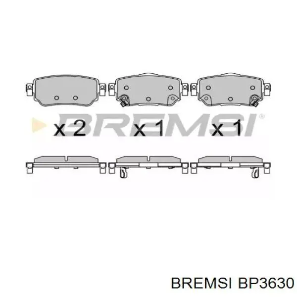 BP3630 Bremsi Колодки гальмівні задні, дискові