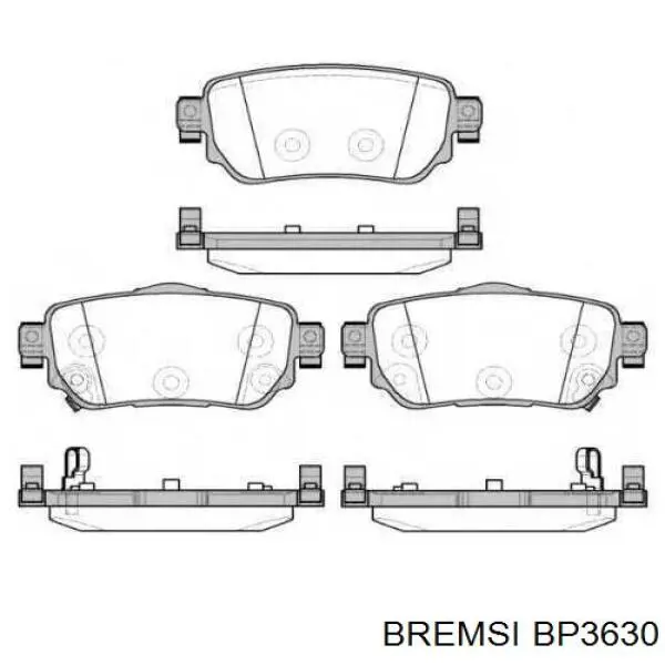 Купити BP3630 Bremsi Задні колодки