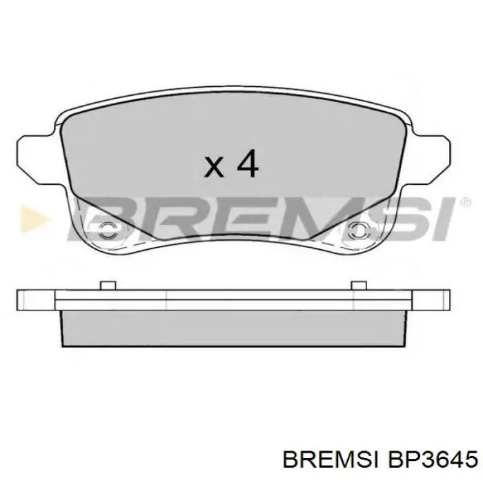 BP3645 Bremsi Колодки гальмівні задні, дискові