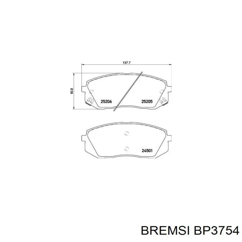 Гальмівні колодки Bremsi BP3754 ціна, від 22.80 USD