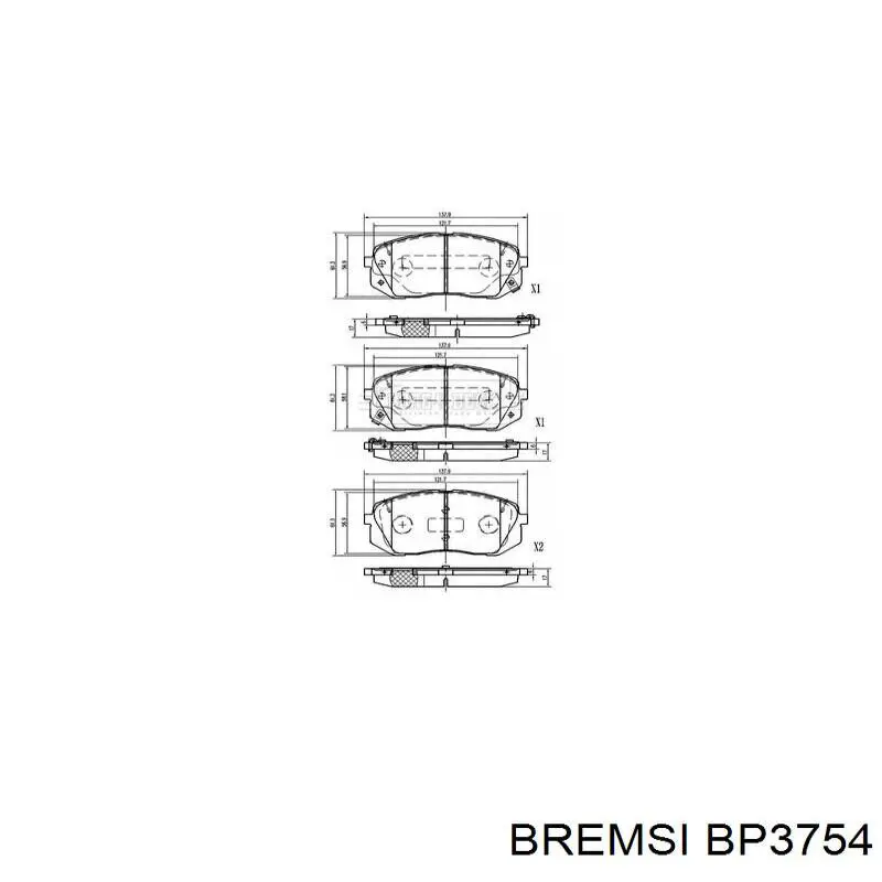 Купити BP3754 Bremsi Колодки гальмівні передні, дискові
