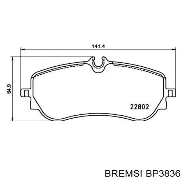 Купити BP3836 Bremsi Задні колодки