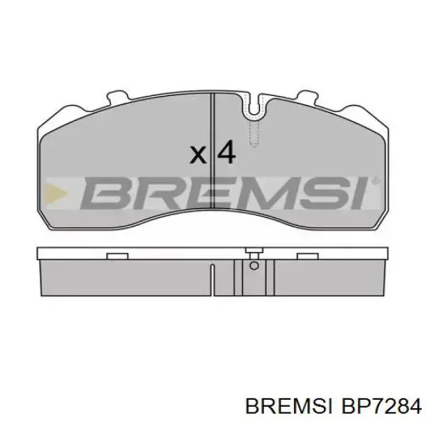 Колодки гальмові задні, дискові BP7284 Bremsi