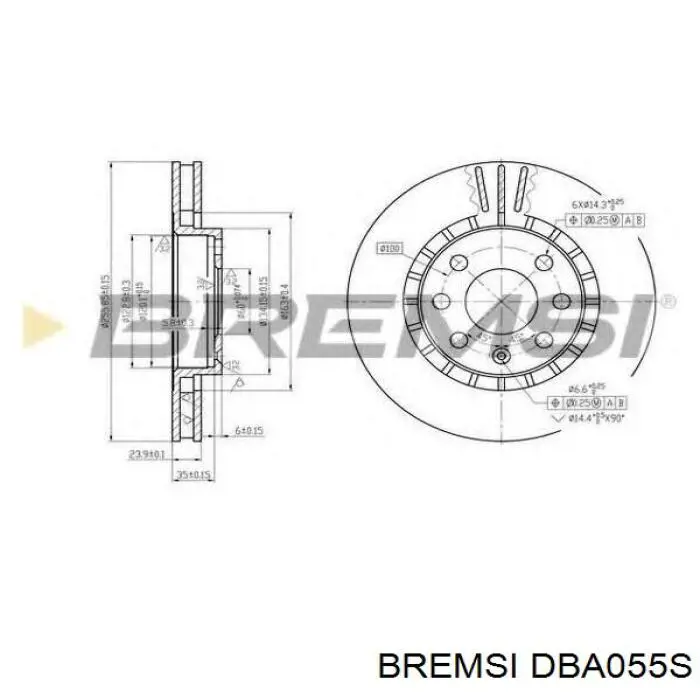 DBA055S Bremsi Гальмо дискове переднє