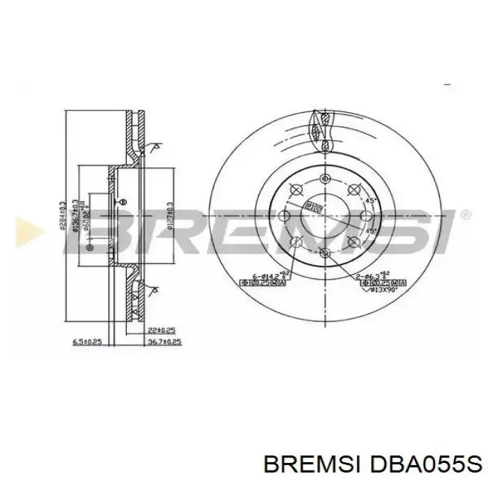 DBA055S Bremsi Гальмо дискове переднє