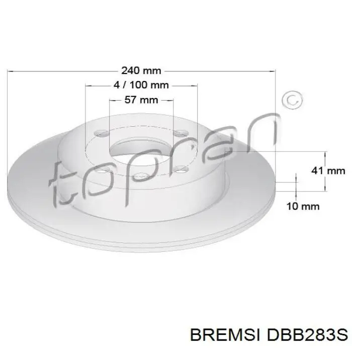 Купити DBB283S Bremsi Диск заднього гальма