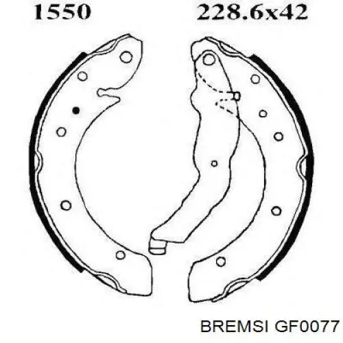 Колодки гальмові задні, барабанні GF0077 Bremsi