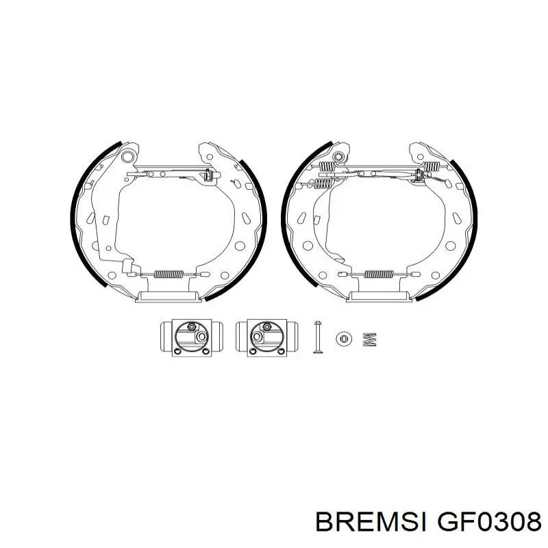 Купити GF0308 Bremsi Колодки гальмові задні, барабанні