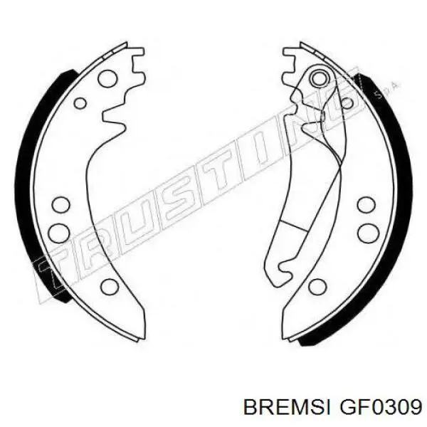 GF0309 Bremsi Колодки гальмівні задні, барабанні