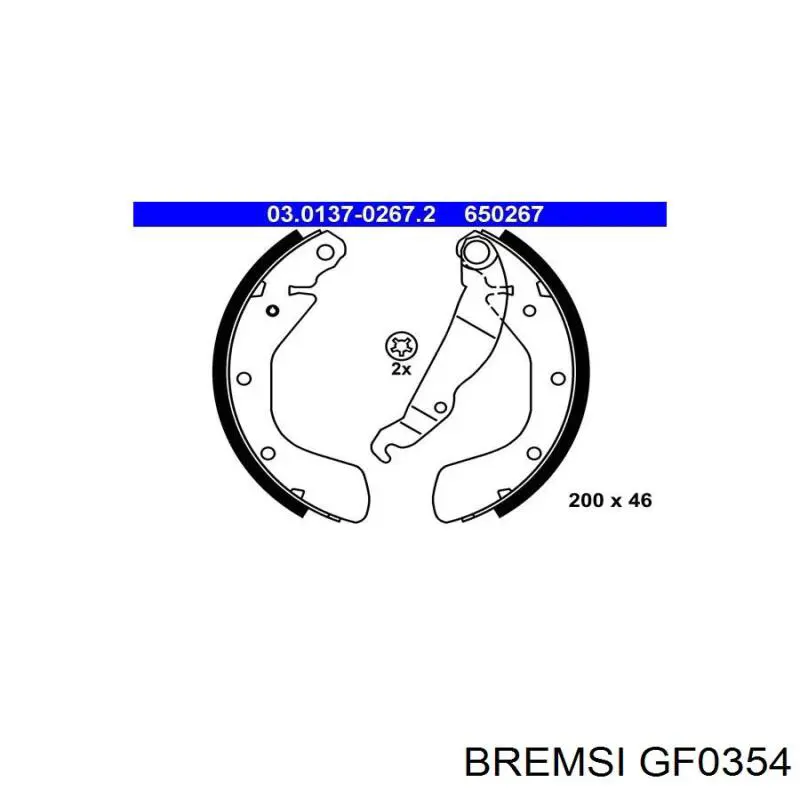 Купити GF0354 Bremsi Колодки гальмові задні, барабанні