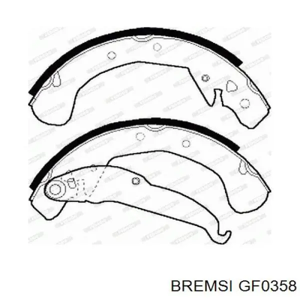 Колодки гальмові задні, барабанні Bremsi GF0358 ціна, від 20.94 USD