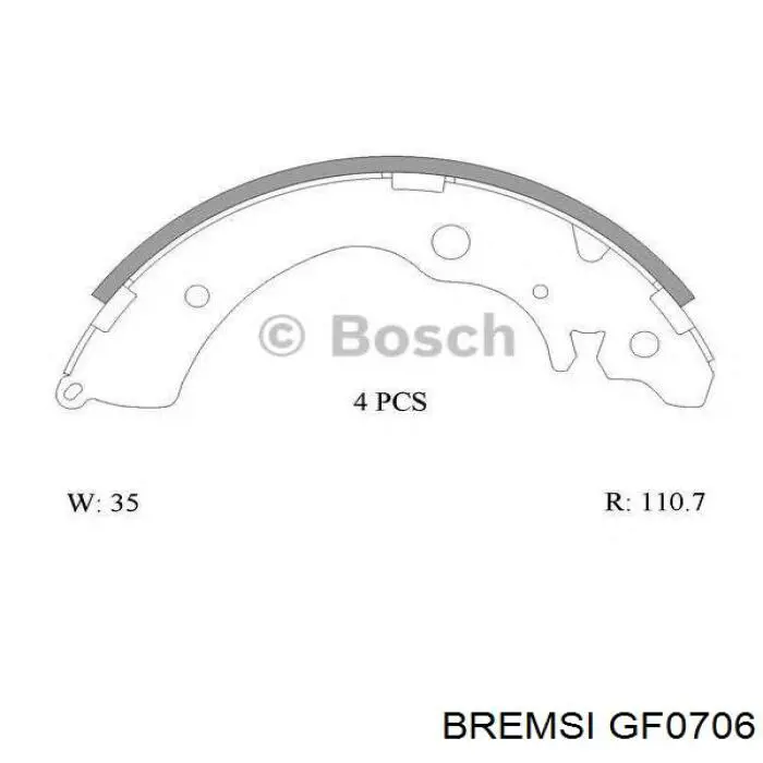 Купити GF0706 Bremsi Колодки гальмові задні, барабанні