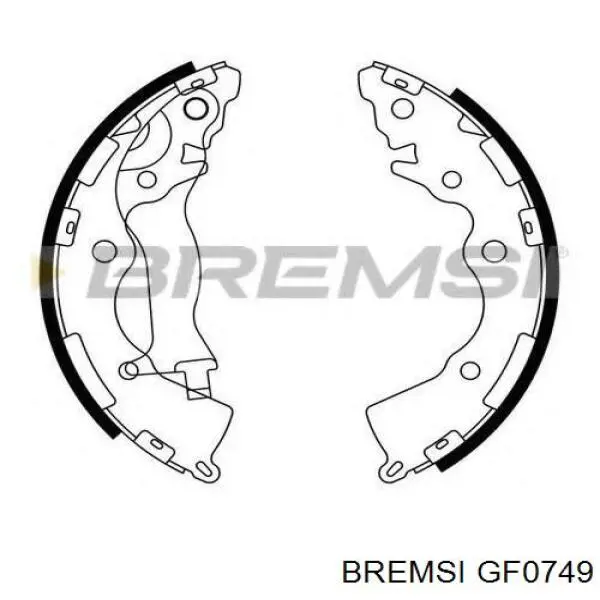 GF0749 Bremsi Колодки гальмівні задні, барабанні