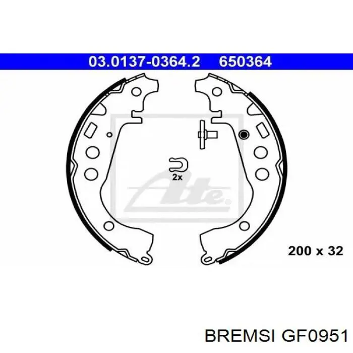 Купити GF0951 Bremsi Колодки гальмові задні, барабанні