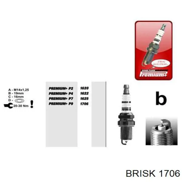 Свічки запалювання 1706 Brisk