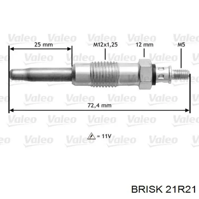 Свічка накалу 21R21 Brisk