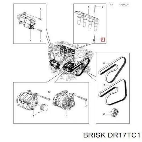 DR17TC1 Brisk Свіча запалювання