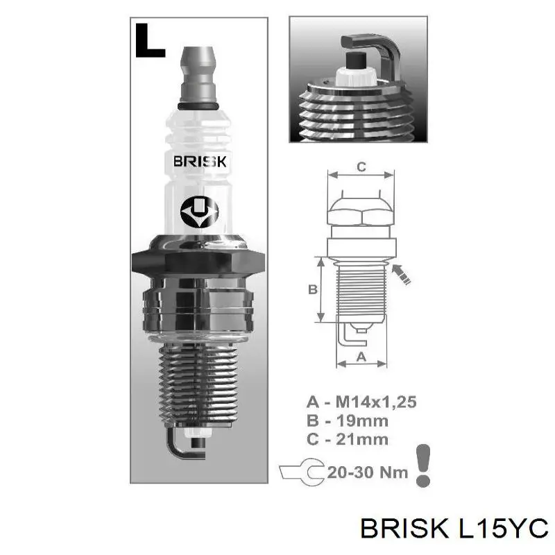 L15YC Brisk свіча запалювання