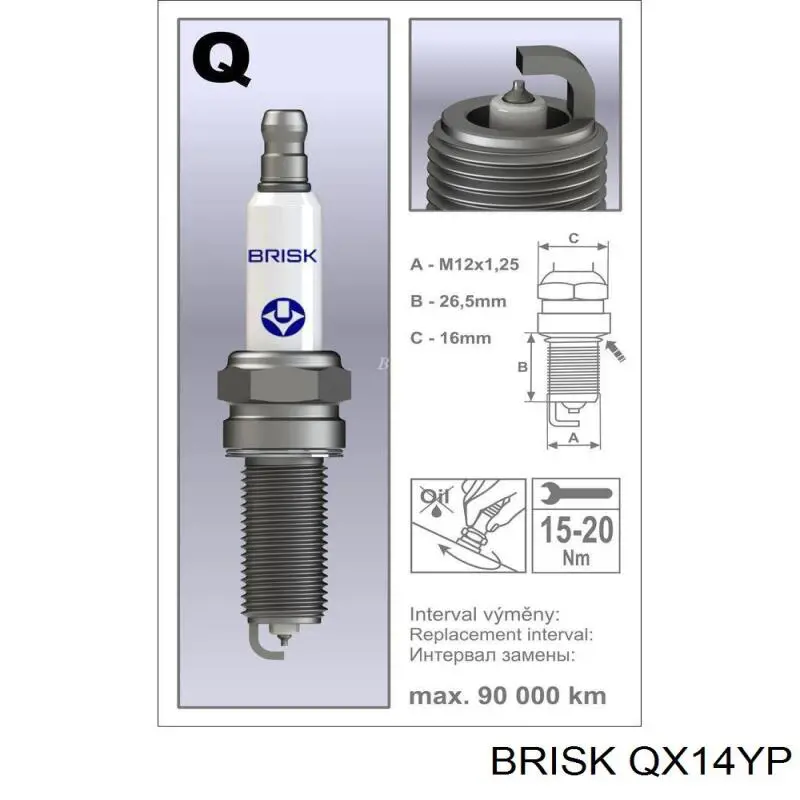 Свічки автомобільні Brisk QX14YP ціна, від 4.99 USD
