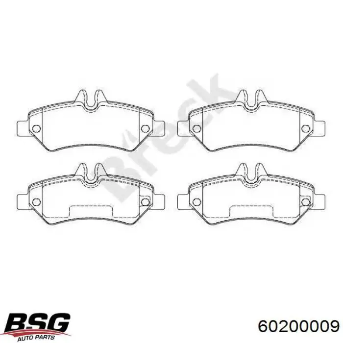 Задні гальмівні колодки 60200009 BSG