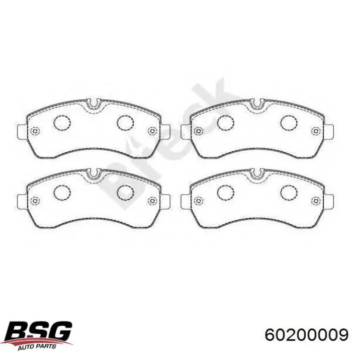 60200009 BSG Колодки гальмівні задні, дискові