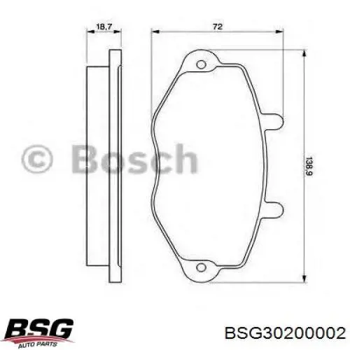 Купити BSG30200002 BSG Колодки гальмівні передні, дискові