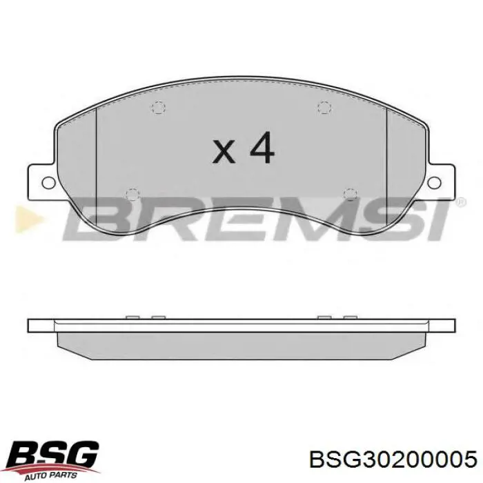 Передні тормозні колодки BSG30200005 BSG