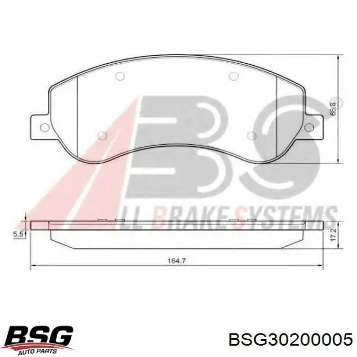 BSG30200005 BSG Передні гальмівні колодки